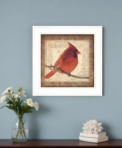 Homezia Male Cardinal 1 White Framed Print Wall Art