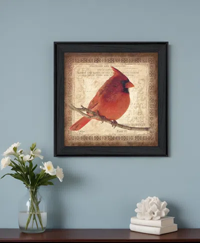 Homezia Male Cardinal 2 Black Framed Print Wall Art