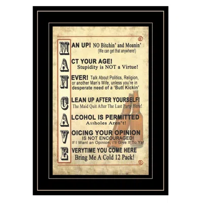 Homezia Man Up 1 Black Framed Print Wall Art