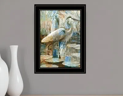 Homezia Marsh Herons I 2 Black Framed Print Wall Art