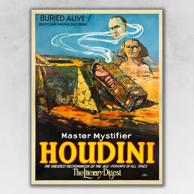 Homezia Master Mystifier Houdini Vintage Magic Unframed Print Wall Art