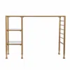 Homezia Matt Gold And Glass Writing Desk