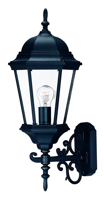 Homezia Matte Black Domed Glass Lantern Wall Light