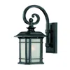 Homezia Matte Black Frosted Linen Glass Lantern Wall Light