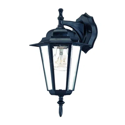 Homezia Matte Black Glass Hanging Lantern Wall Light