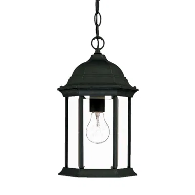 Homezia Matte Black Glass Lantern Hanging Light