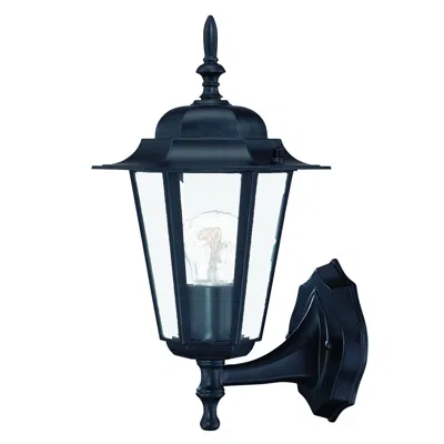 Homezia Matte Black Glass Lantern Wall Light In Blue