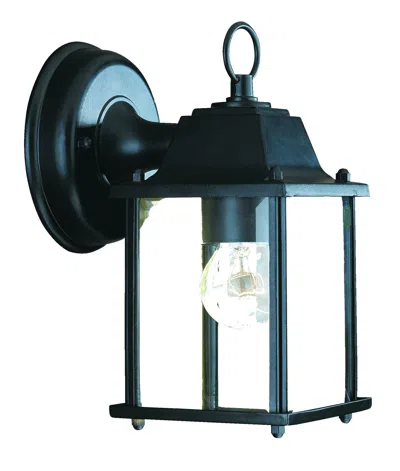 Homezia Matte Black Hanging Glass Lantern Wall Light In Pink