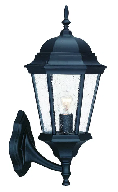 Homezia Matte Black Swing Arm Glass Lantern Wall Light In Blue