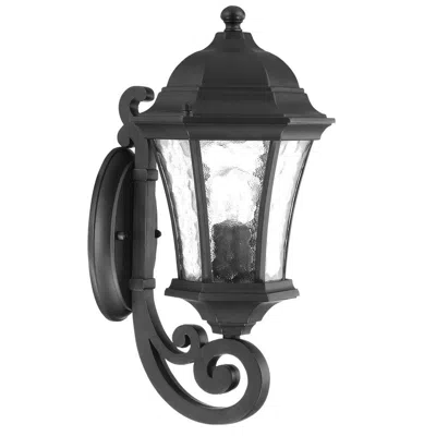 Homezia Matte Black Tapered Lantern Wall Light