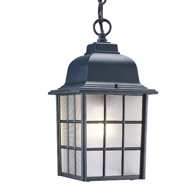 Homezia Matte Black Window Pane Lantern Hanging Light