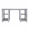 Homezia Matte Silver Mirrored Desk