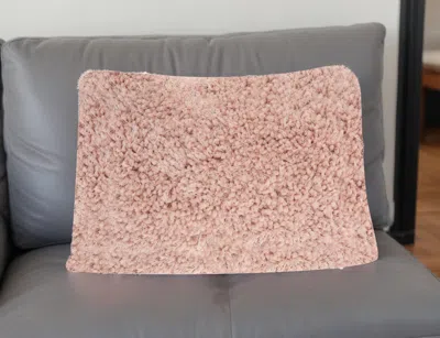 Homezia Mauve Knubby Plush Lumbar Throw Pillow In Pink