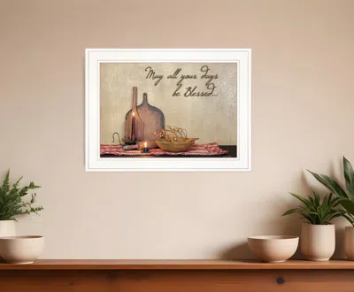 Homezia May All Your Days Be Blessed Collection White Framed Print Wall Art