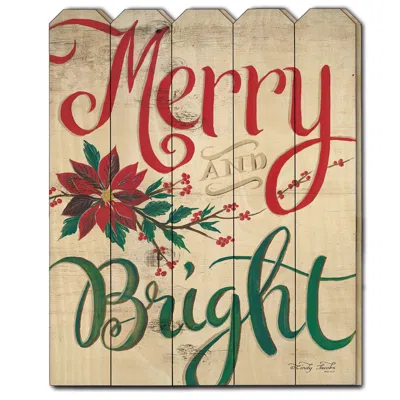 Homezia Merry And Bright Unframed Print Wall Art In Brown