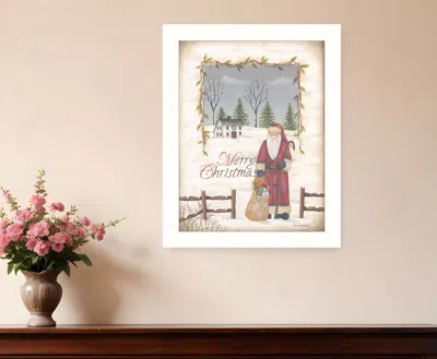 Homezia Merry Christmas White Framed Print Wall Art