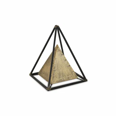 Homezia Metal Triangular Decorative Sculpture In Black
