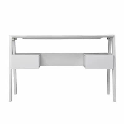 Homezia Metallic White Modern Writing Desk