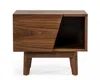 Homezia Mid Century Walnut Light Brown Nightstand With One Drawer And One Shelf