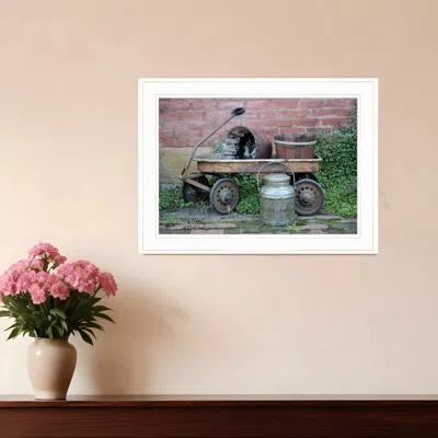 Homezia Milk Wagon 2 White Framed Print Wall Art
