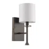 Homezia Minimalist Bronze Wall Sconce With Fabric Shade