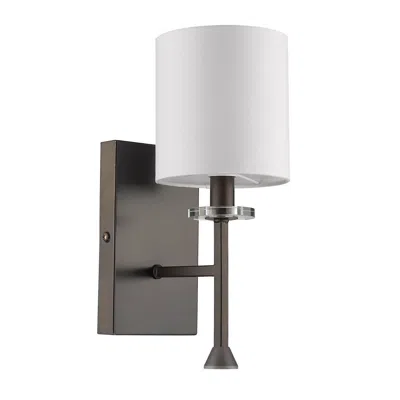 Homezia Minimalist Bronze Wall Sconce With Fabric Shade In Burgundy