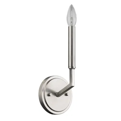 Homezia Minimalist Silver Wall Sconce In Metallic