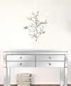 Homezia Modern 22" Silver Branch And Golden Birds Wall Art
