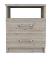 Homezia Modern And Stylish Light Grey Particle Bedroom Nightstand