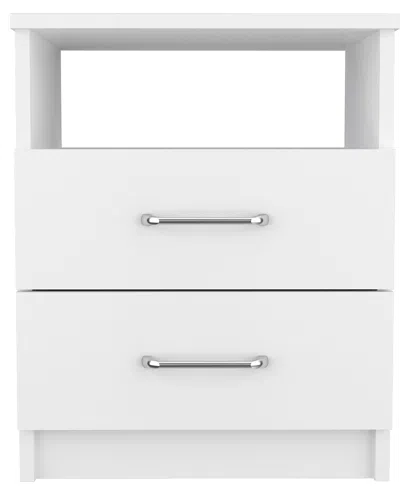 Homezia Modern And Stylish White Particle Bedroom Nightstand