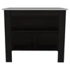 Homezia Modern Black Kitchen Island With A Marble Counter Top