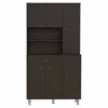 Homezia Modern Black Pantry Cabinet With Multiple Storage Shelves