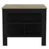 Homezia Modern Black Wengue And Light Oak Kitchen Island