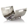Homezia Modern Brushed Raw Silver Magazine Basket