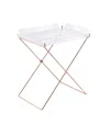 Homezia Modern Clear Acrylic Copper Tray Table
