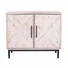 Homezia Modern Farmhouse Rustic Natural Accent Storage Cabinet
