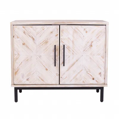 Homezia Modern Farmhouse Rustic Natural Accent Storage Cabinet In Animal Print