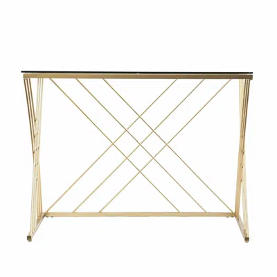 Homezia Modern Glass Top Desk