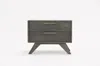 Homezia Modern Gray Wash Nightstand With Two Drawers
