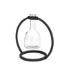 Homezia Modern Industrial Black Round Metal And Glass Vase