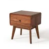Homezia Modern Mid Century Walnut Nightstand With Single Drawer