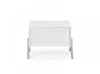 Homezia Modern Silky White Nightstand With One Drawer And Steel Legs