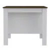 Homezia Modern White And Caramel Kitchen Island