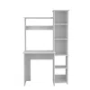 Homezia Modern White Office Desk With Storage Cabinet