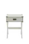Homezia Modern White X Shape Wooden Storage End Table