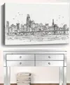 Homezia Monochrome City Skyline Sketch Unframed Print Wall Art
