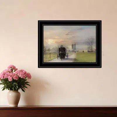Homezia Morning Exercise 3 Black Framed Print Wall Art
