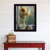 Homezia Morning Flower 1 Black Framed Print Wall Art