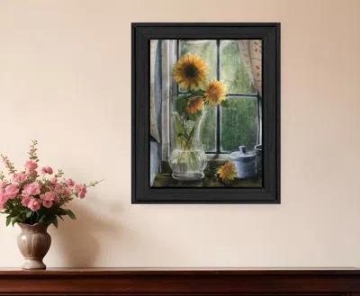 Homezia Morning Flower 2 Black Framed Print Wall Art In Multi