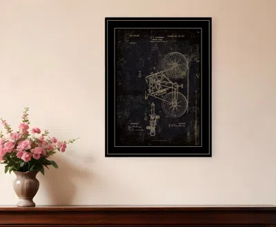 Homezia Motor Bike Patent Black Framed Print Wall Art